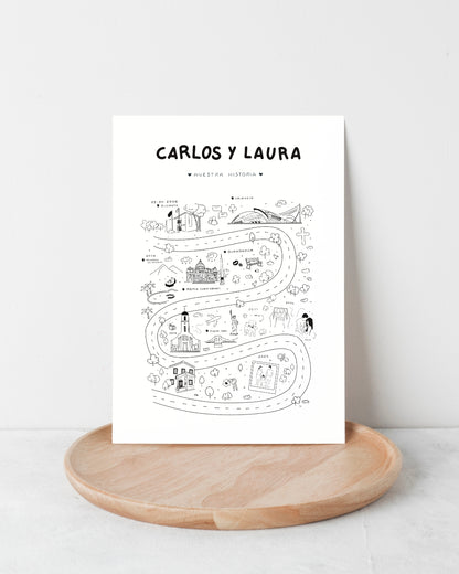Mapa de historia ilustrada