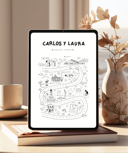 Mapa de historia ilustrada